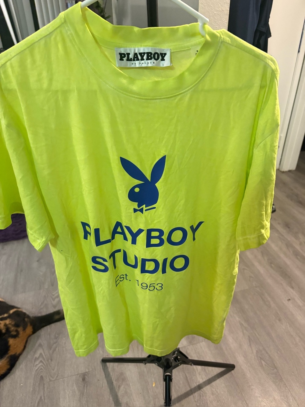 Playboy Studio Neon Yellow Graphic Tee